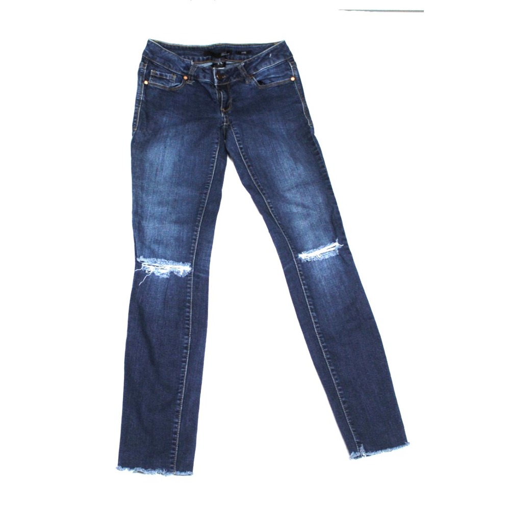 1822 Denim Nikki Jeans Women Size 26 Blue Excellent Distressed Skinny Stone Wash